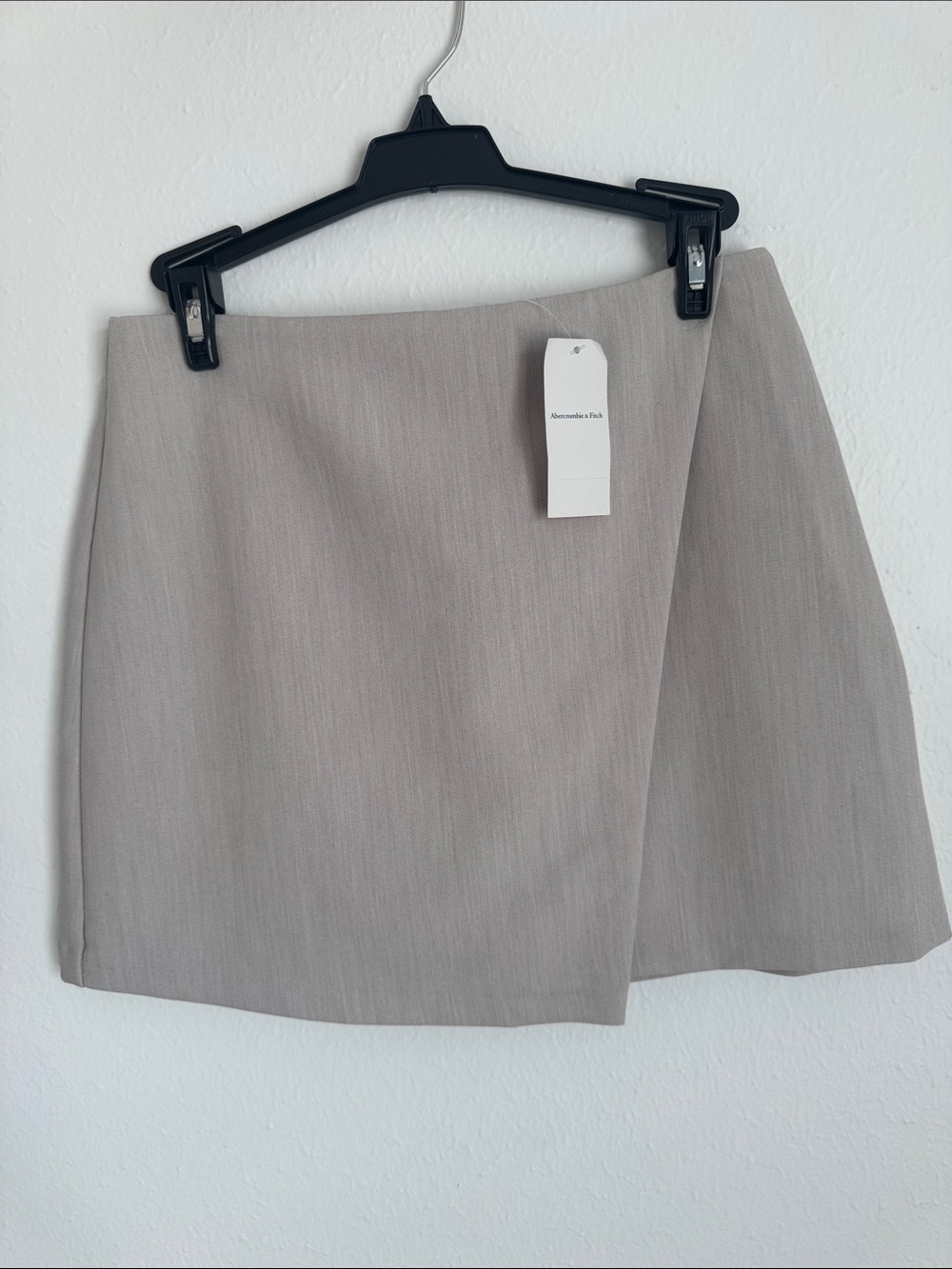 Abercrombie- Women's Neutral Wrap Mini Skirt - Taupe/grey